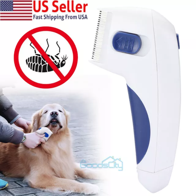 Electric Flea Comb For Cat Dog Pet Hair Grooming Tool Deworming Brush Fur Remove