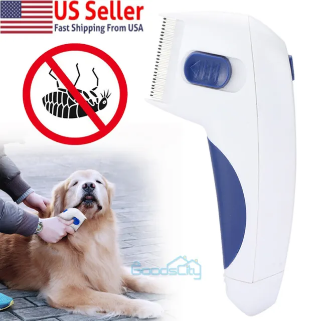 Electric Flea Comb for Cats Dogs Pet Hair Grooming Deworming Brush Fur Remove