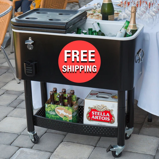 COMMERCIAL RESTAURANT BUFFET Catering Black Beverage Cooler Cart 31" x