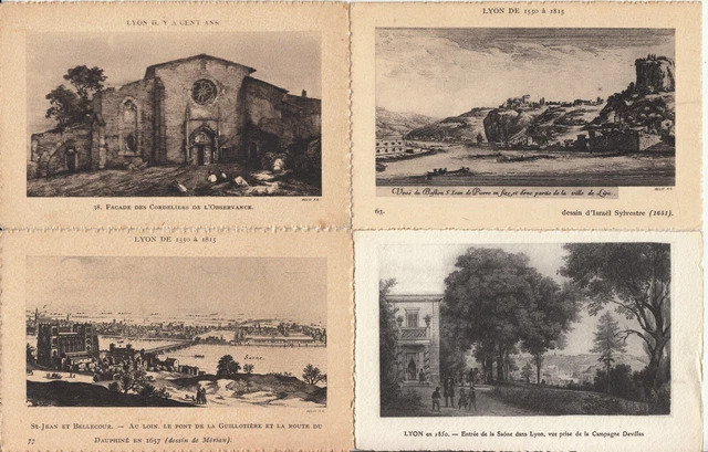 Lot de 4 cartes postales anciennes old postcards LYON VIEUX LYON ANCIEN 2