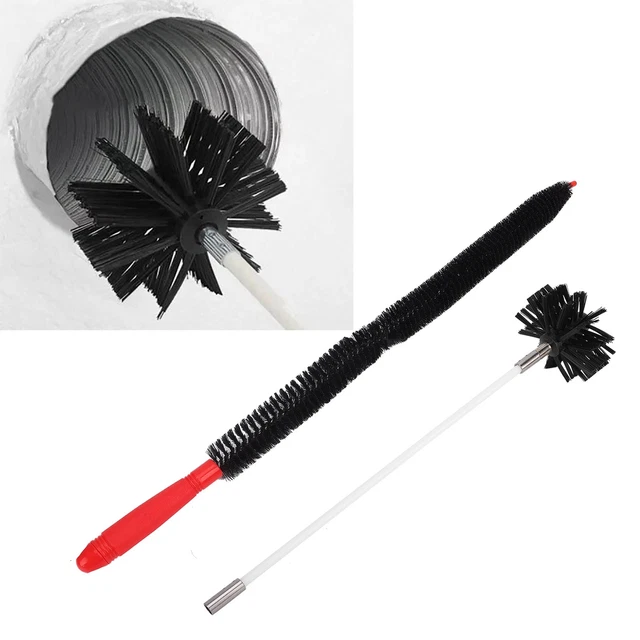 (red 1)Dryer Vent Cleaner Chimney Cleaning Brush Bendable Flexible Durable Red