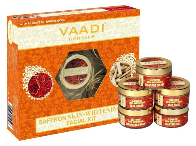 Vaadi Herbals Kit viso sbiancante per la pelle allo zafferano con estratto...