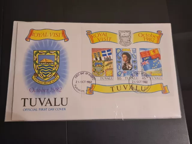 Tuvalu Royal Visit 1982 First Day Cover FDC QE2 Postage Stamps