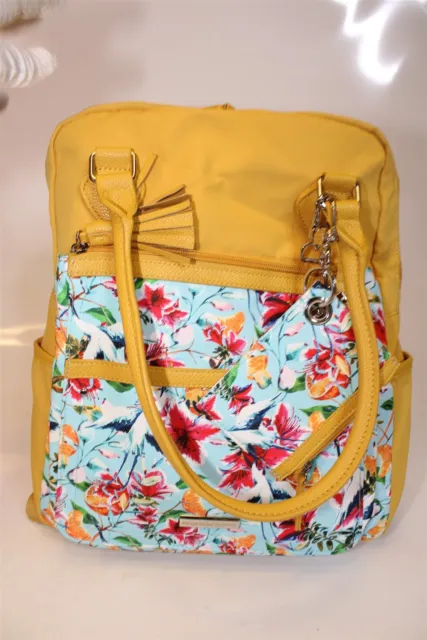 Samantha Brown Floral Print Go Convertible Backpack Travel Bag