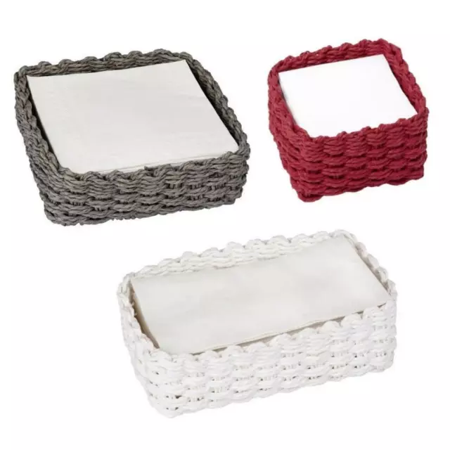 Woven Basket Napkin Holder Kitchen Dining Table Home Decor Serviette Dispenser