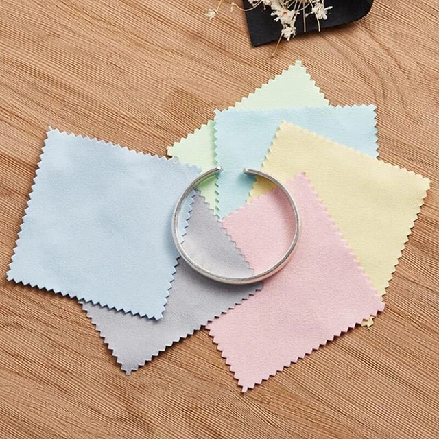 8x8cm Color Cleaning Polishing Cloth Soft Clean Wipe Cloth Of Jewelry ToolsY*mx