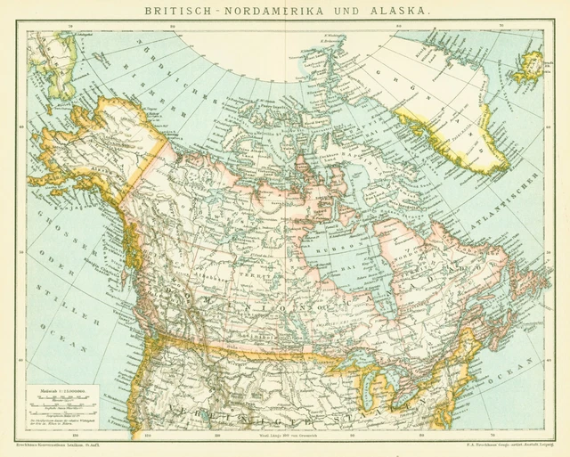Map year 1895 - Canada Alaska Greenland Canada Manitoba Quebec Ontario