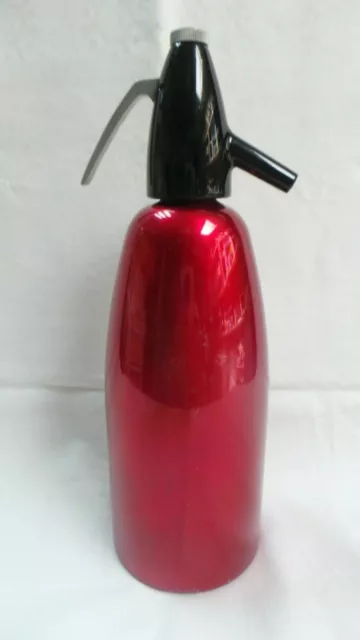 Retro Vintage Red Anodised Soda Syphon Bottle  Hungary