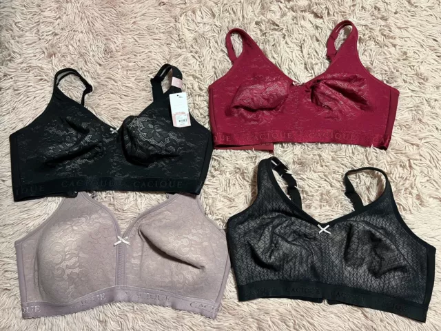 LOT OF 4 Cacique LANE BRYANT Lace Overlay Bra Size 38F Maroon