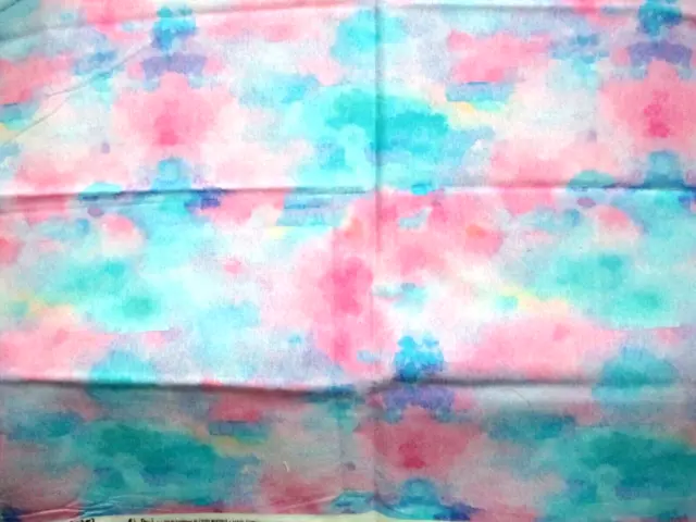 Fabric P & B Textiles "Bohemia" 2/3rds Yard Psychedelic Aquas and Pinks $5.25