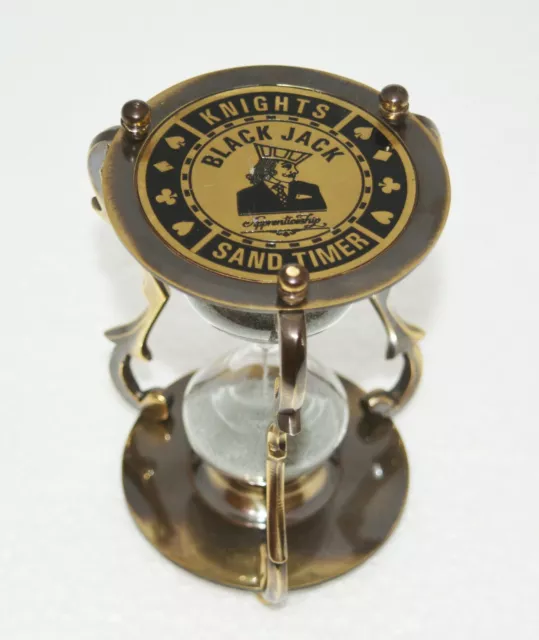 Antique Vintage Maritime Brass Black Jake Nights Nautical Sand Timer Hourglass