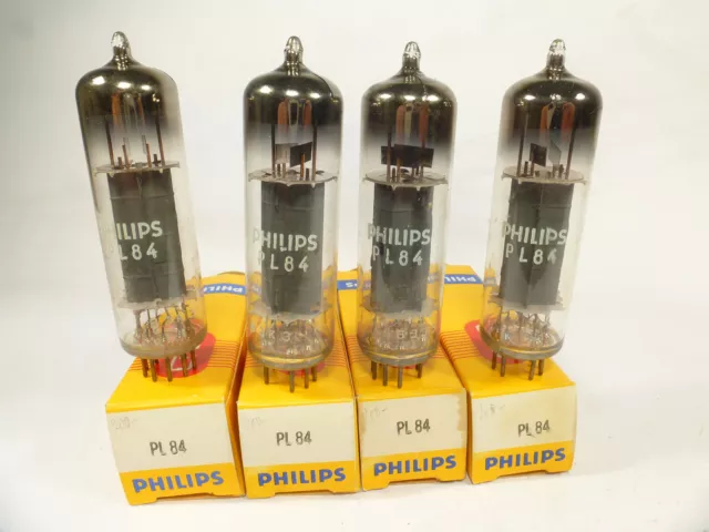 one boxed quad vintage PL84 Philips B code, made by Mullard NOS & NIB