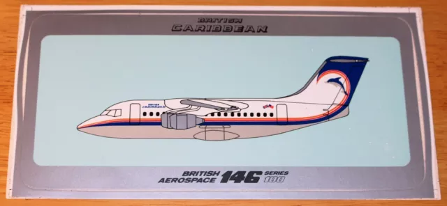 British Caribbean Airways British Aerospace BAe 146-100 Airline Sticker