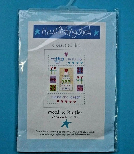 THE NITCHING SCHUPPEN KREUZSTICH-KIT HOCHZEITSPROBSER 14 STÜCK AIDA ~ 7"" x 9"" NEU