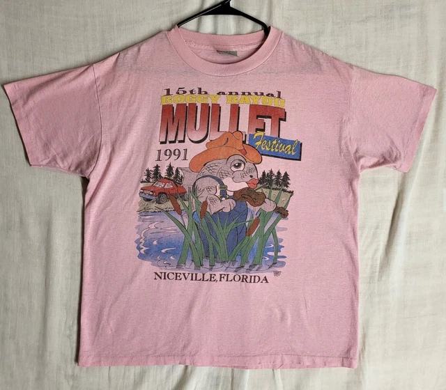 VINTAGE 15TH ANNUAL Boggy Bayou Mullet Festival Niceville Florida Mens