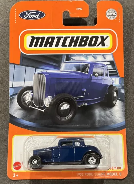 2022 Matchbox 32 Ford Coupe Model B Blue Diecast 1/64 scale Toy Car New Mattel