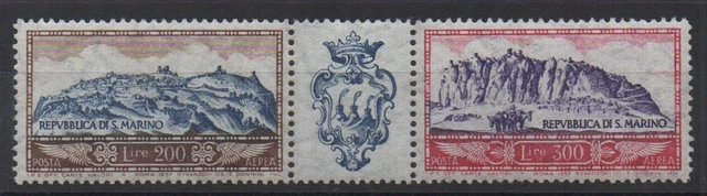 1958 San Marine Flugpost Ansichten Del Monte Titano Triptychon MNH MF94194