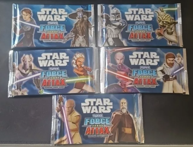 Star Wars  Force Attax Serie 1 - 5 Booster Alle Artworks NEU OVP England