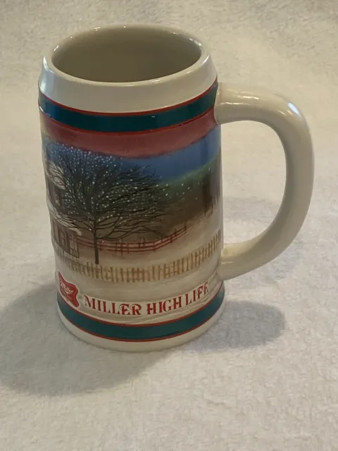 Genuine Miller High Life To The Best Holiday Traditions Beer Stein  Vintage 6"