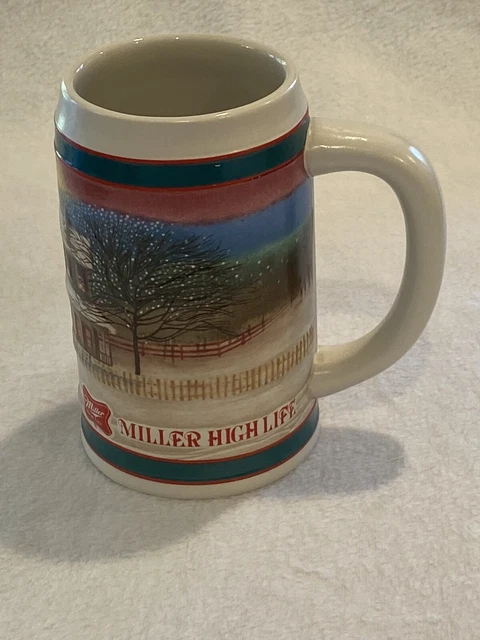 Genuine Miller High Life To The Best Holiday Traditions Beer Stein  Vintage 6"