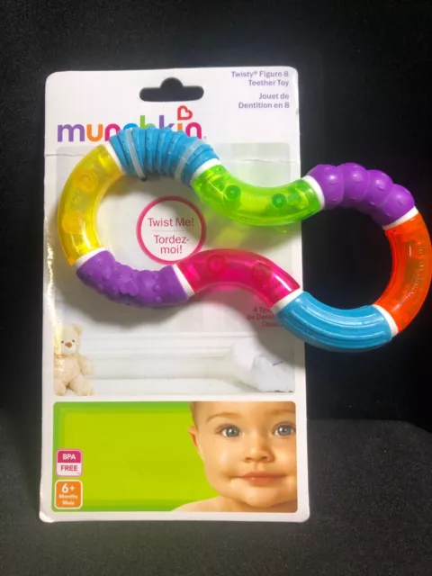 Munchkin Twisty Figure 8 Baby Teether Toy, BPA Free, 6+ Months-NEW 3