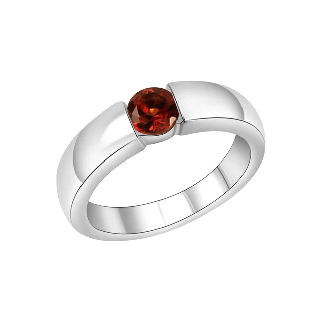 Bague Femme En Argent 925/- Sterling Avec Grenat Véritable - Marque Jamelli, Neuve Avec écrin Cadeau