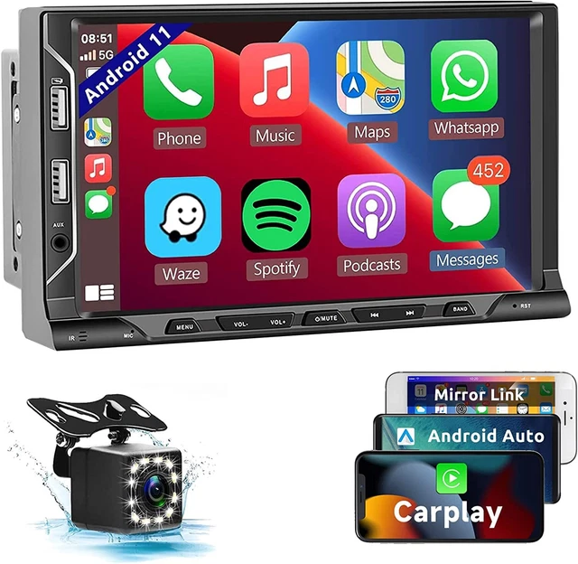 DOUBLE DIN CAR Stereo with Carplay Android Auto, 7 Inch Android 13 Car