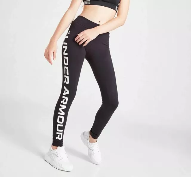 Under Armour Girls Sportstyle Leggings Black Size UK Age 9-10 Years #REF153