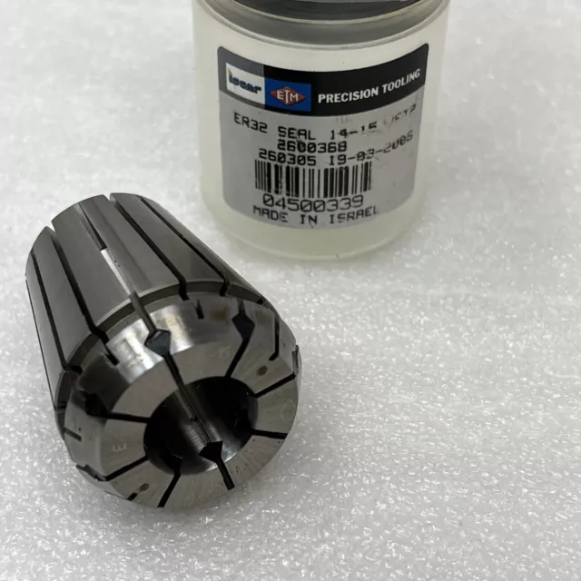 NEW ISCAR ER32 SEAL 14-15 Jet2 Collet, ER32 Coolant Spring Collet 9/16” 4500339