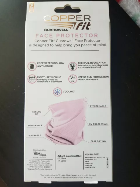 NIB Copper Fit Guardwell Face Protector YOUTH Mask PINK Cooling GAITOR 3