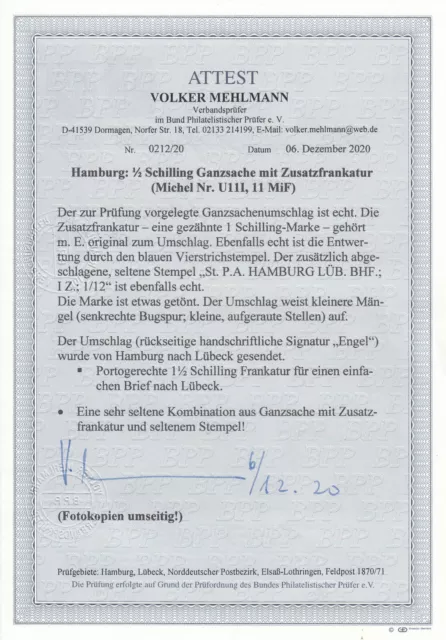 2  ALTDEUTSCHLAND: Hamburg Mi. U11I und 11  mit Attest