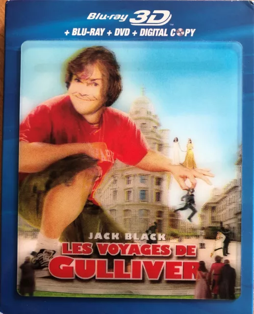 Les Voyages De Gulliver  Combo Blu-Ray 3D + Blu-Ray 2D + Dvd   Tres Bon Etat