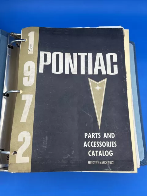 1972 Pontiac Parts and Accessories Catalog Book Original
