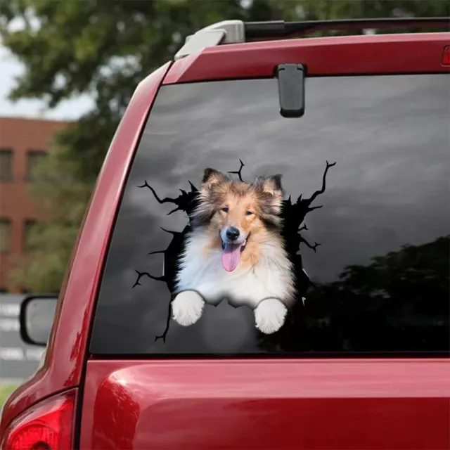 Rough Collie Sticker For Car Window, Custom Dog Breed Car Decal, Animal Decal