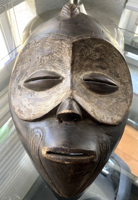 VTG HAND CARVED WOODEN CHOKWE?  MASK TRIBAL  African Art oc
