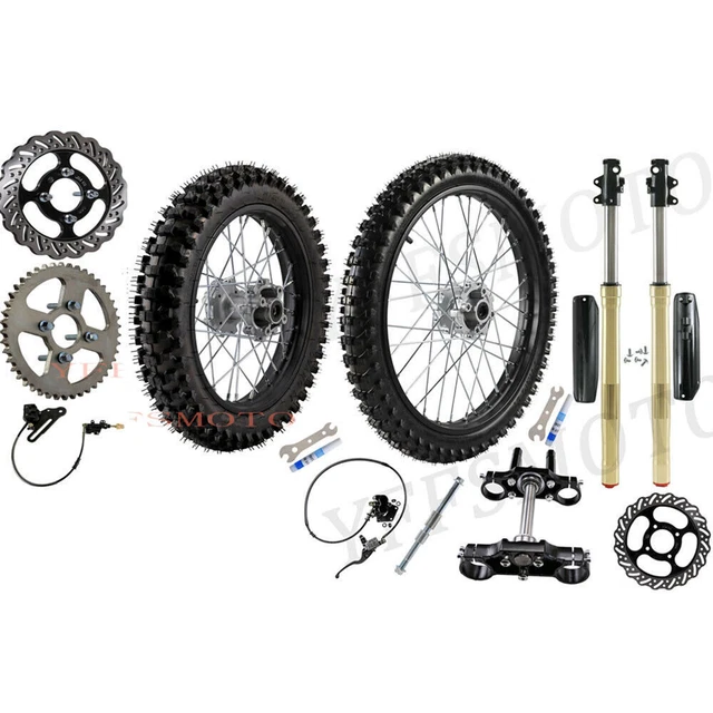 16''+19''Wheel Tire Rim Tyre Triple Tree Front Forks+Kit for CRF150 TTR125 KX100