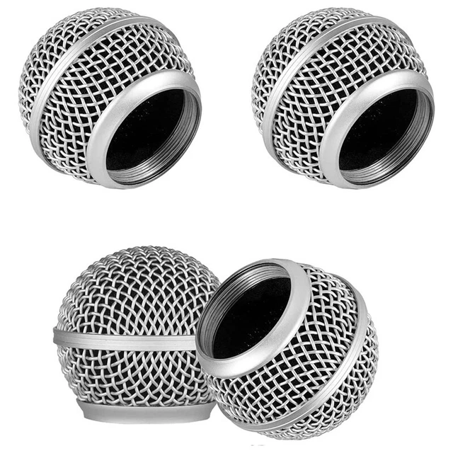 4 Pcs Metal Microphone Mesh Heads,Microphone Metal Head with Sponge, Compat Z7S6