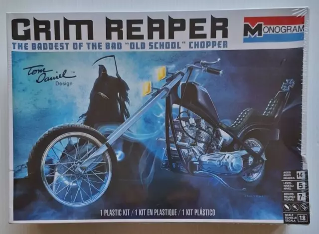 Monogram 1/8 scale Grim Reaper Old School Chopper #85-7541 New Sealed