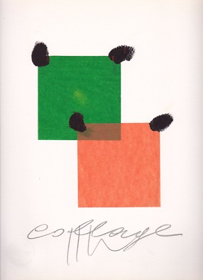 litografia Aldo Mondino 'Collage' Firmato/Signed 