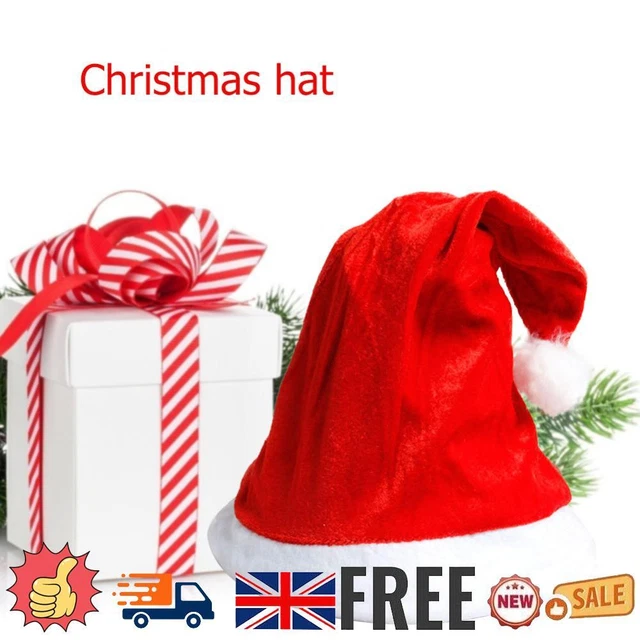 NONWOVEN FABRIC SANTA Hat One Size Santa Claus Cap Xmas Decoration for
