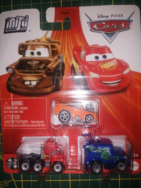1  Lot 3 mini voitures cars racer Disney Pixar Mattel en metal neuf news 2023