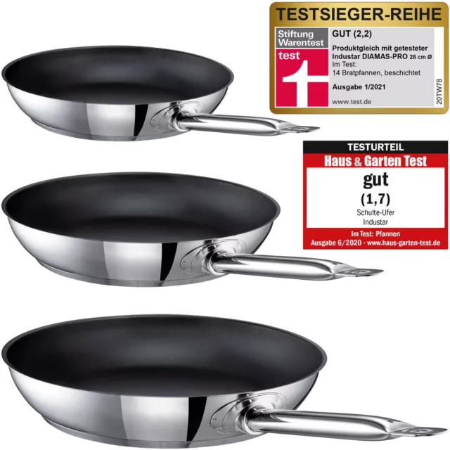 Schulte-Ufer GASTRO Industar DIAMAS PRO Edelstahl Pfannen-Set Induktion Antihaft