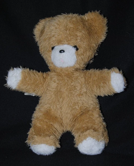 Peluche doudou ours brun marron blanc ancien BOULGOM vintage 31 cm TTBE