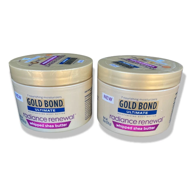 2 NEW Gold Bond 8oz Ultimate Radiance Renewal Whipped Shea Body Butter