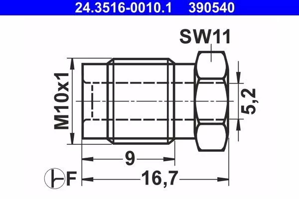 Set 2x Überwurfschraube ATE für 24.3516-0010.1