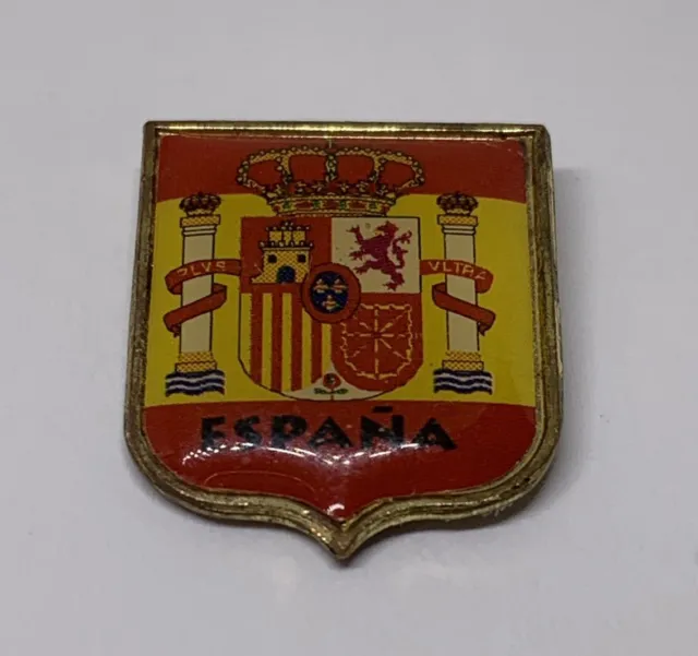 Vintage Spain Coat Of Arms Flag Crest Espana Travel Souvenir Lapel Pin (145)
