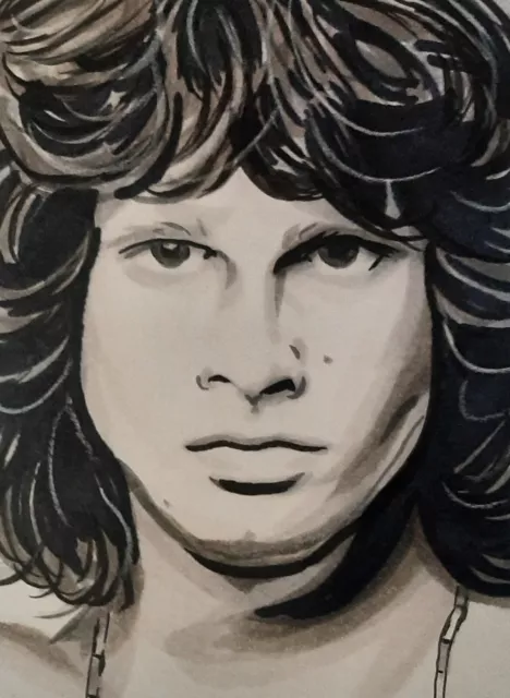 Original Jim Morrison aceo miniature art sketch card drawing