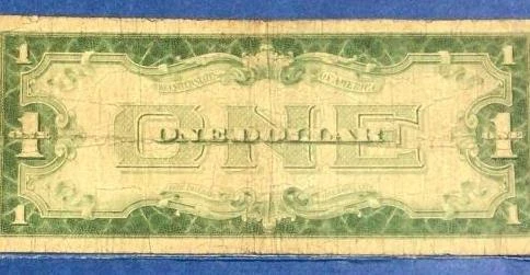 1928B $1 Blue "FUNNY BACK" SILVER Certificate! X4644! VG! Old US Currency!