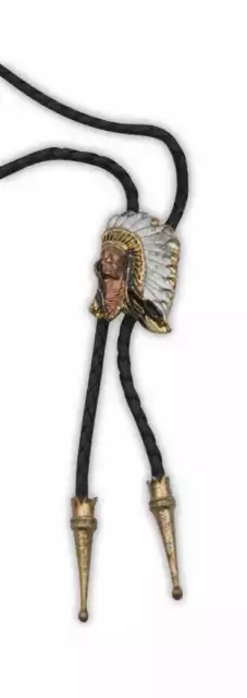 Bolo Tie, Indianerkopf Western Cowboy Krawatte Bolotie Westernkrawatte