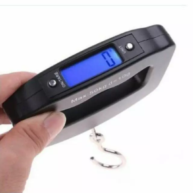 Electronic Scale Hand Held Mini Hook 110lb Weight Lcd Digital Pocket Luggage 10g